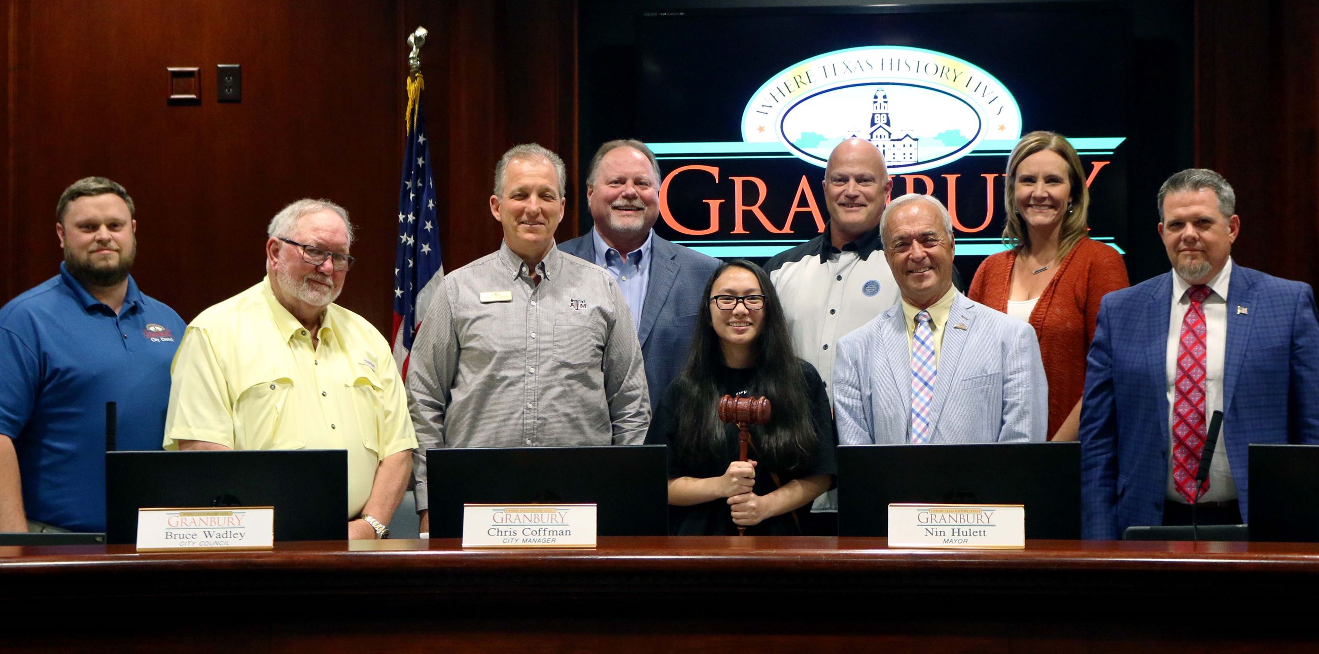 Sandie Salubre with City Councilmembers