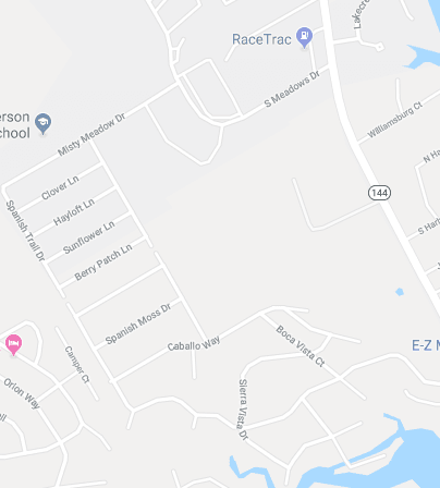 Map of Area near S. Meadows Dr., S. Morgan St., Misty Meadows Dr., and Spanish Trail Dr. neighborhoo