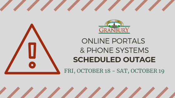 Online Portals and Phone Systems Scheduled Outage 10-18 and 10-19