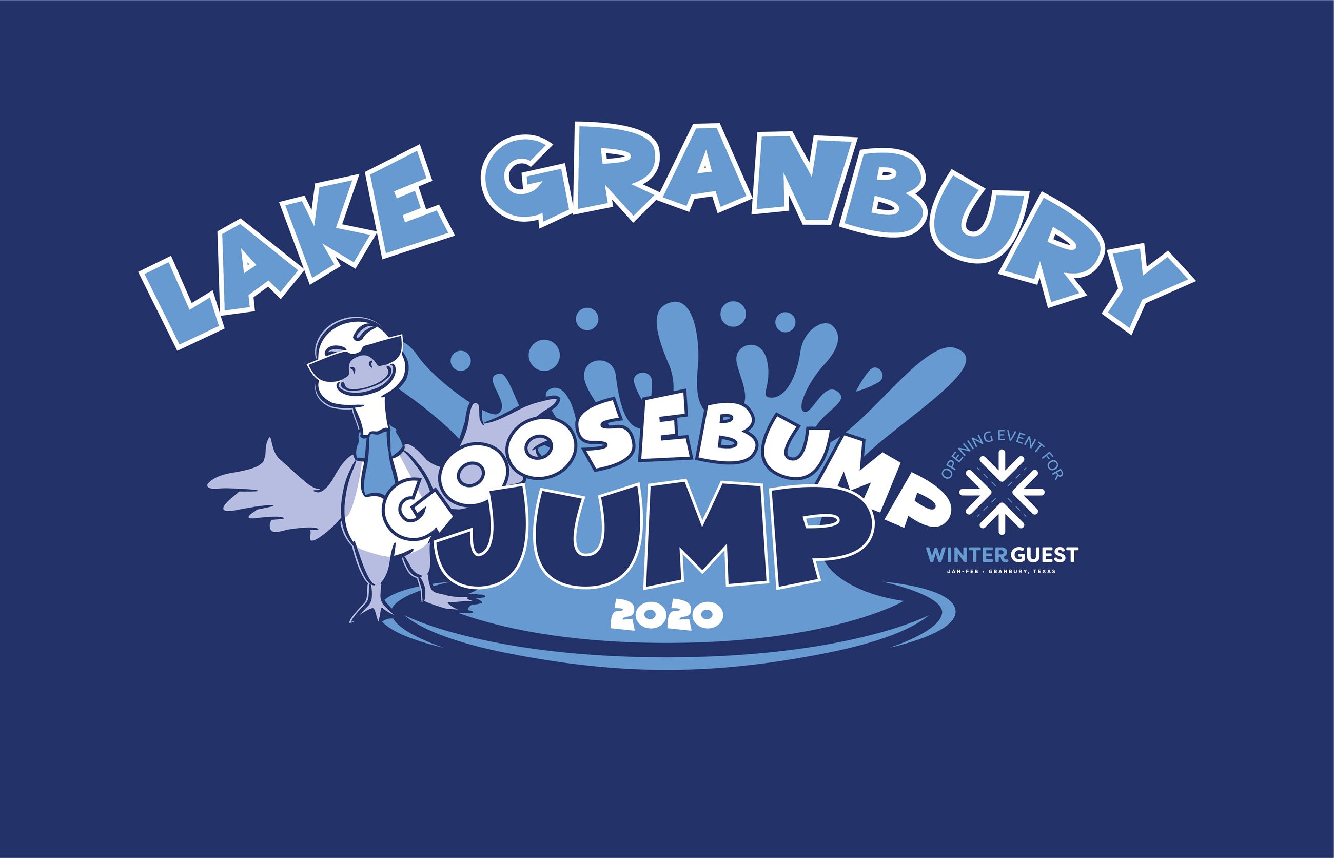 Goosebump Jump logo with winter guest blue