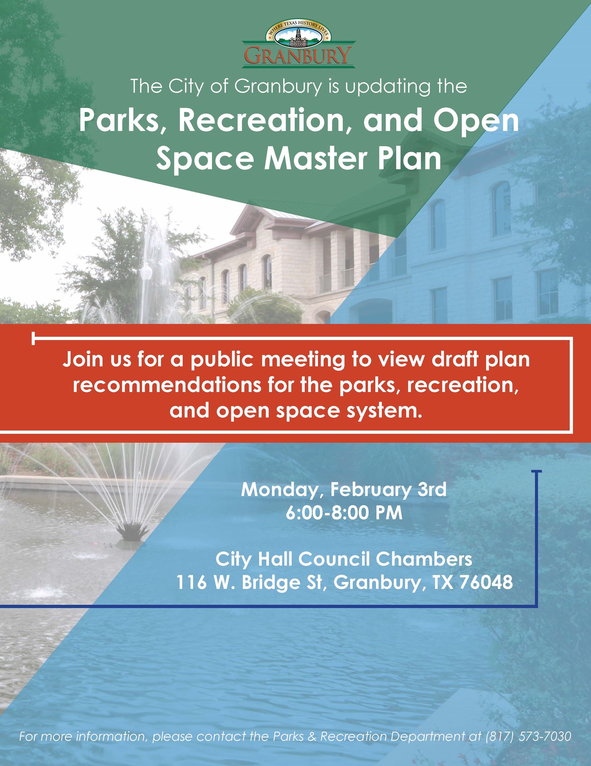 Public Meeting Flyer for February 3, 2020