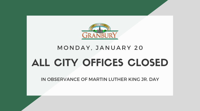 City Officed Closed for Martin Luther King Jr. Day on January 20