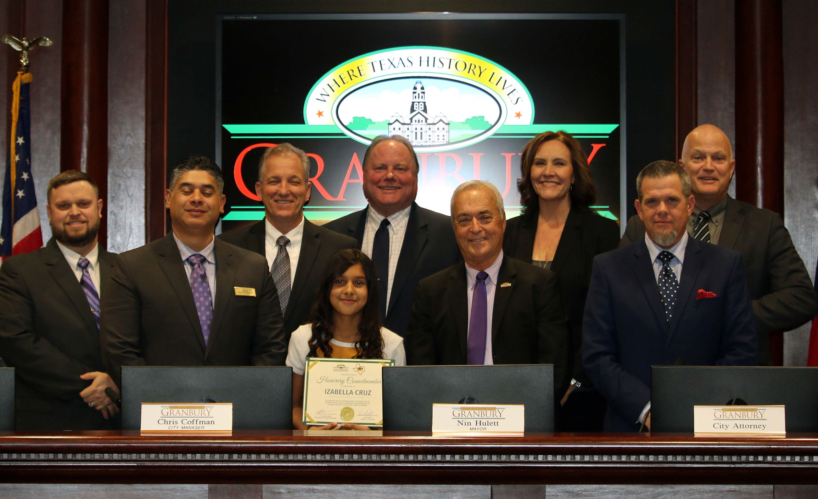 Izabella Cruz with City Council