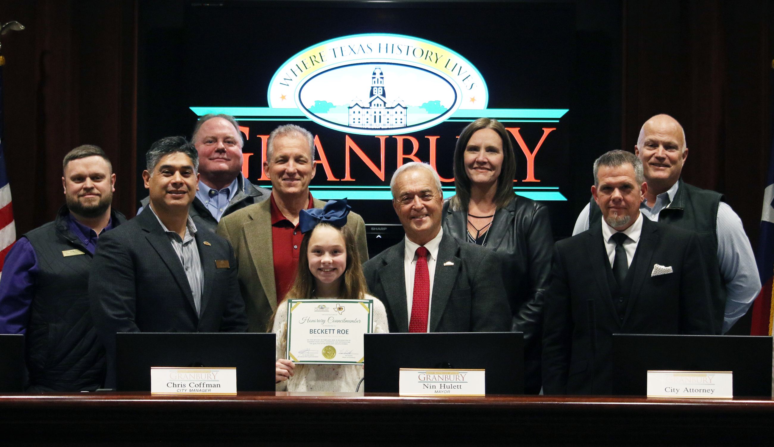 Honorary Councilmember Beckett Roe