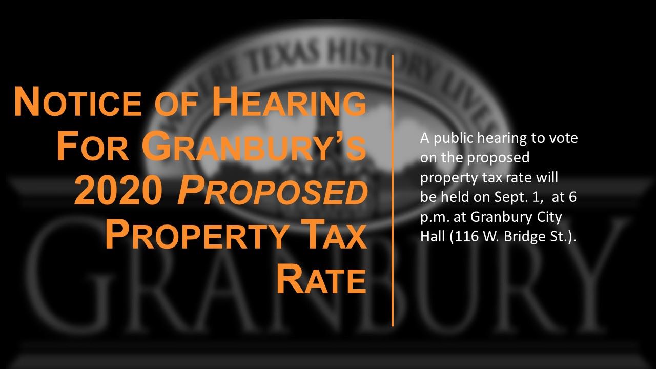 Notice of Hearing For 2020 Proposed Tax Rate