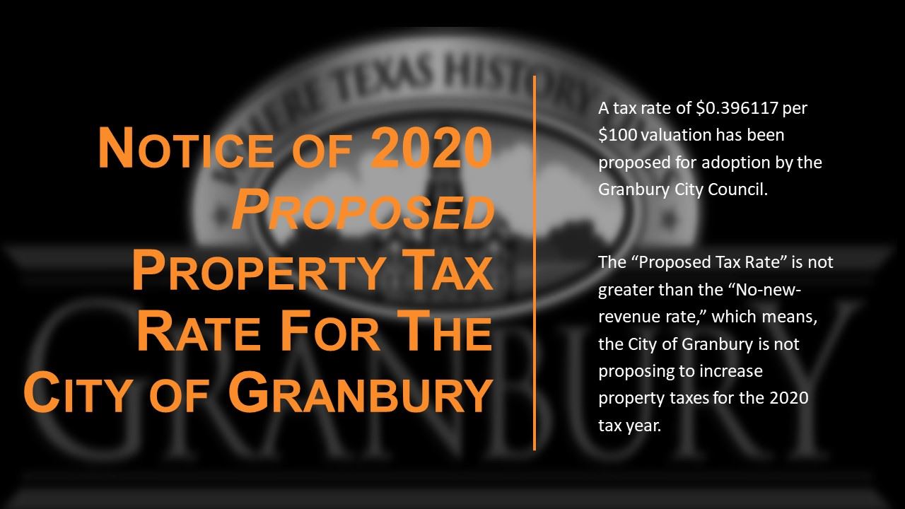 Notice of 2020 proposed property Tax rate