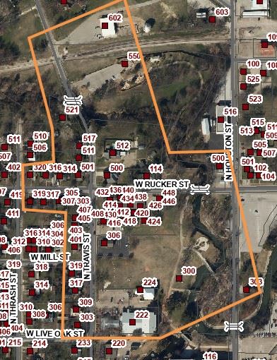 Aerial photo of affected water shutdown