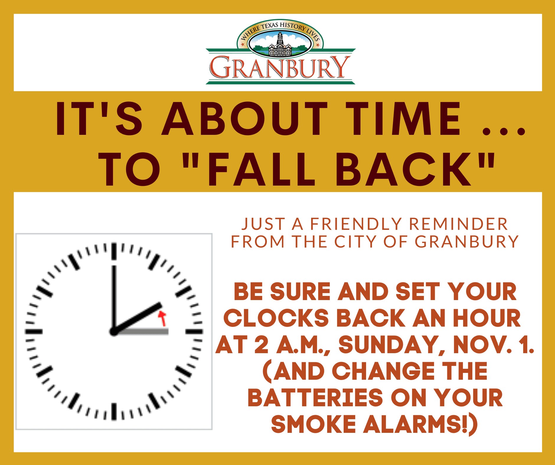 10-28-2020 Time Change reminder