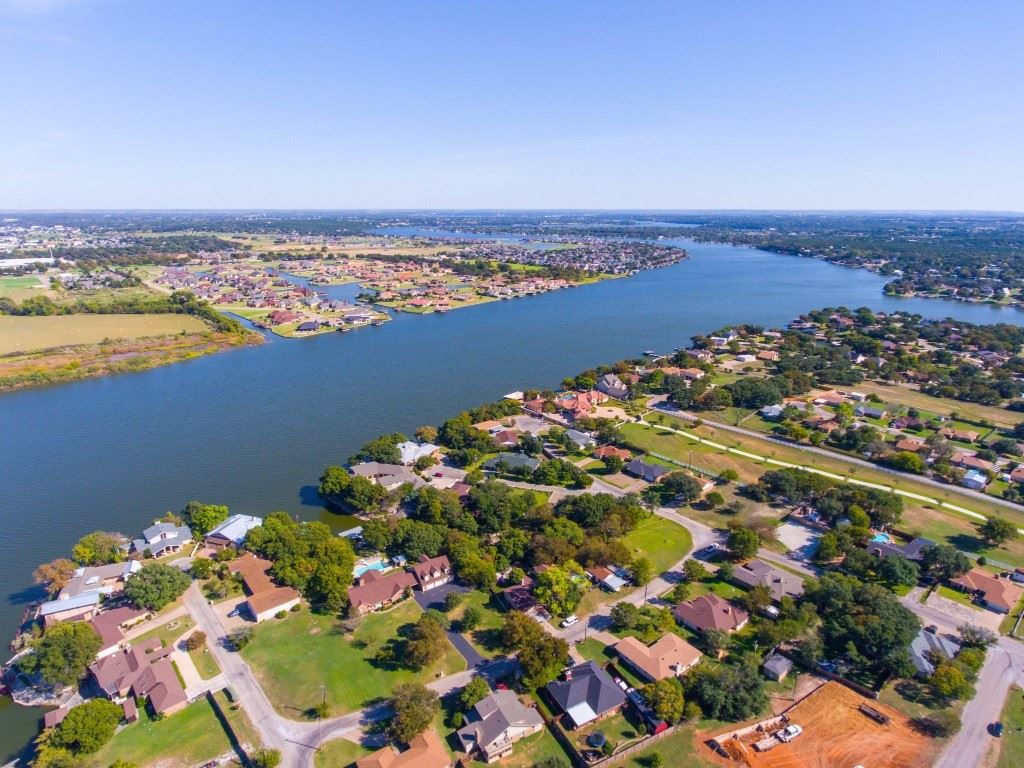 Aerial view of Residential area of Granbury near Lake Granbury.